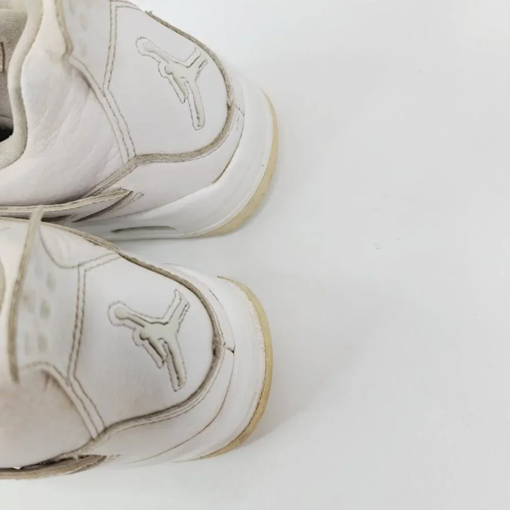Jordan‎ Boy's White 4 Retro BG 408452-100 Low-Top Casual Sneaker Size 5Y